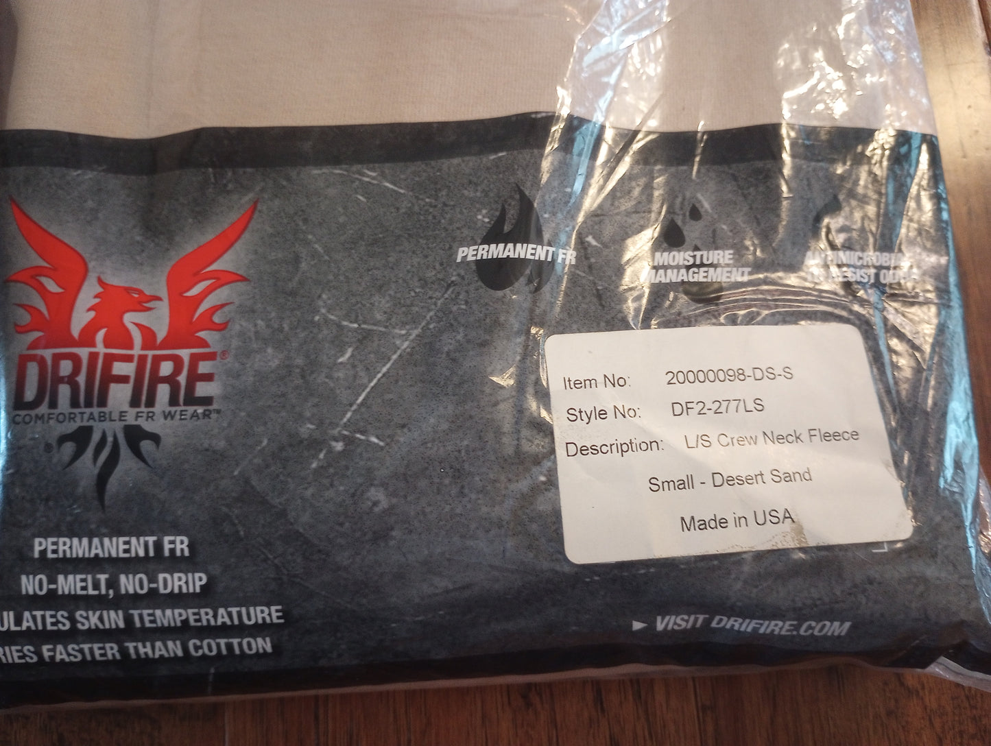 DRIFIRE TACTICAL SHIRT DESERT SAND LONG SLEEVE FLAME RESISTANT USA MADE