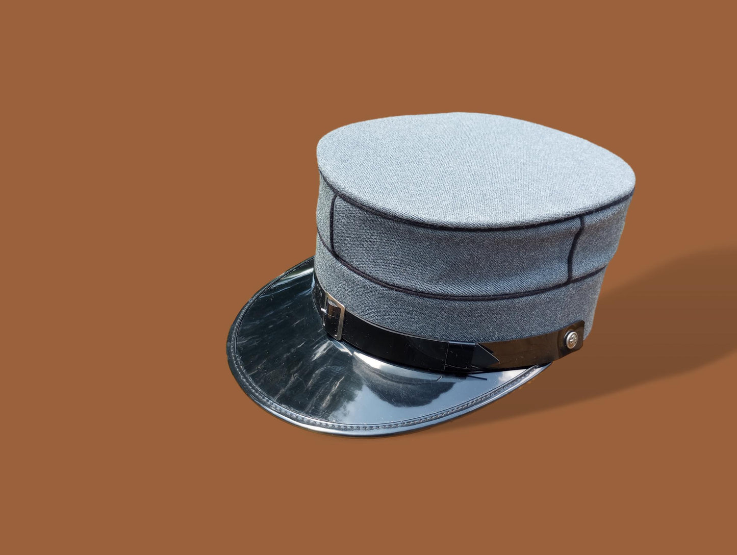 NEW GENUINE VINTAGE SWISS MILITARY KEPI HAT 1989 VINTAGE GRAY & BLACK