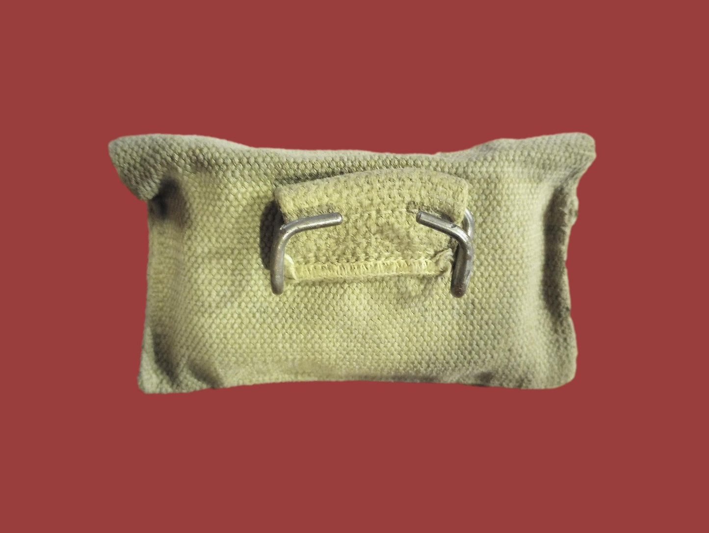 WWII U.S Army/USMC Khaki First Aid Pouch & Carlisle Tin Bandage M-1924