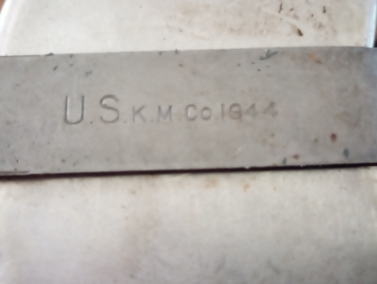 WWII U.S MILITARY CANTEEN CUP DATED 1944 STAMPED K.M CO ORIGINAL