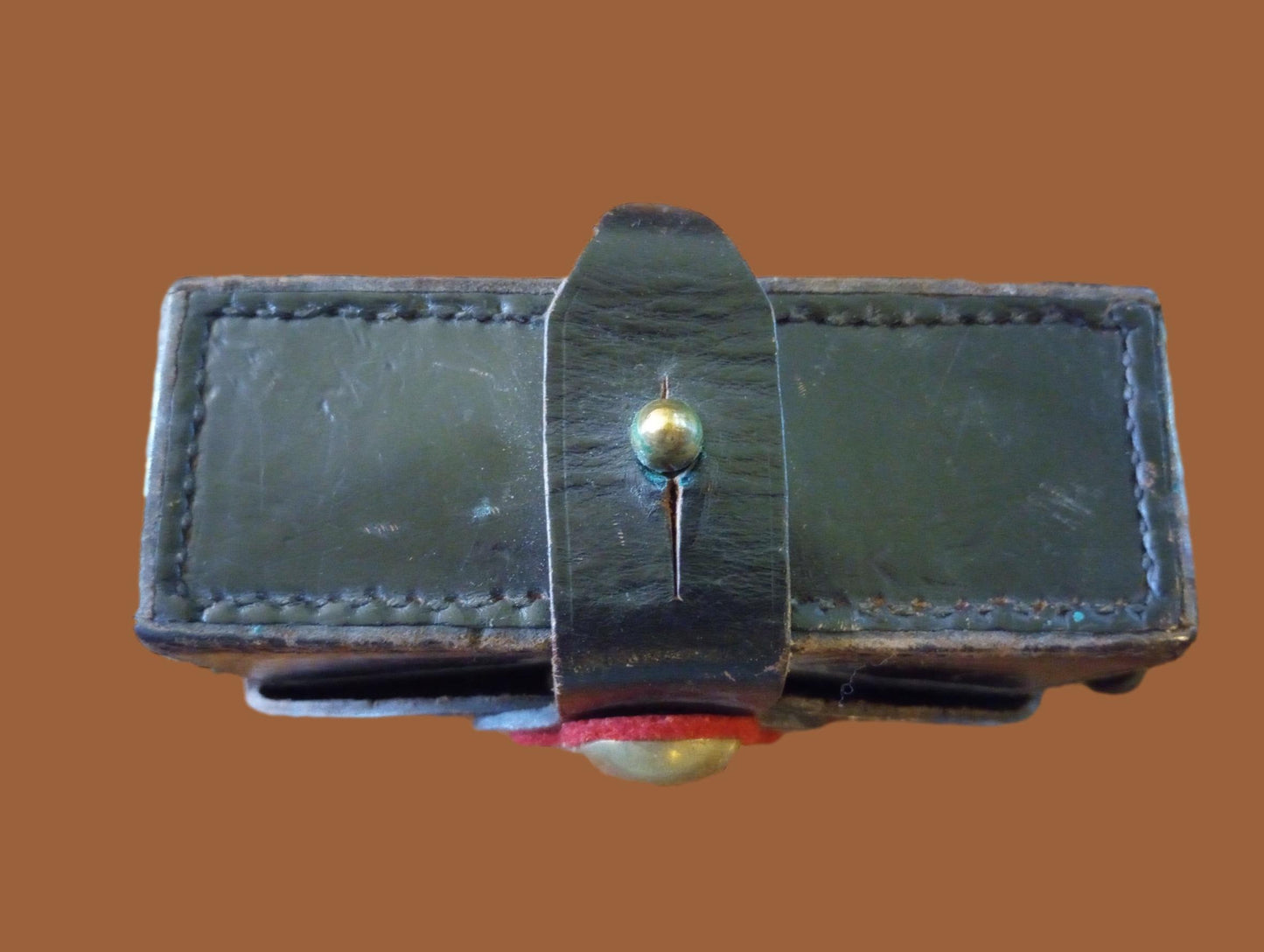 Italian Carabinieri Leather Carcano Cartridge Pouch with leather shoulder strap