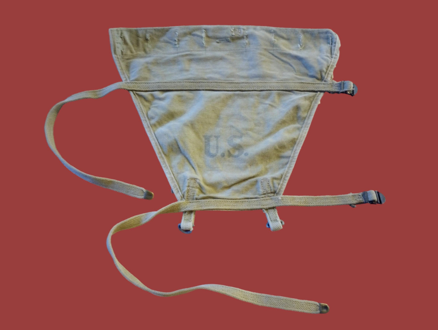 WWII U.S MILITARY M-1928 HAVERSACK  ARMY PACK TAIL CARRIER 1945 KHAKI ORIGINAL