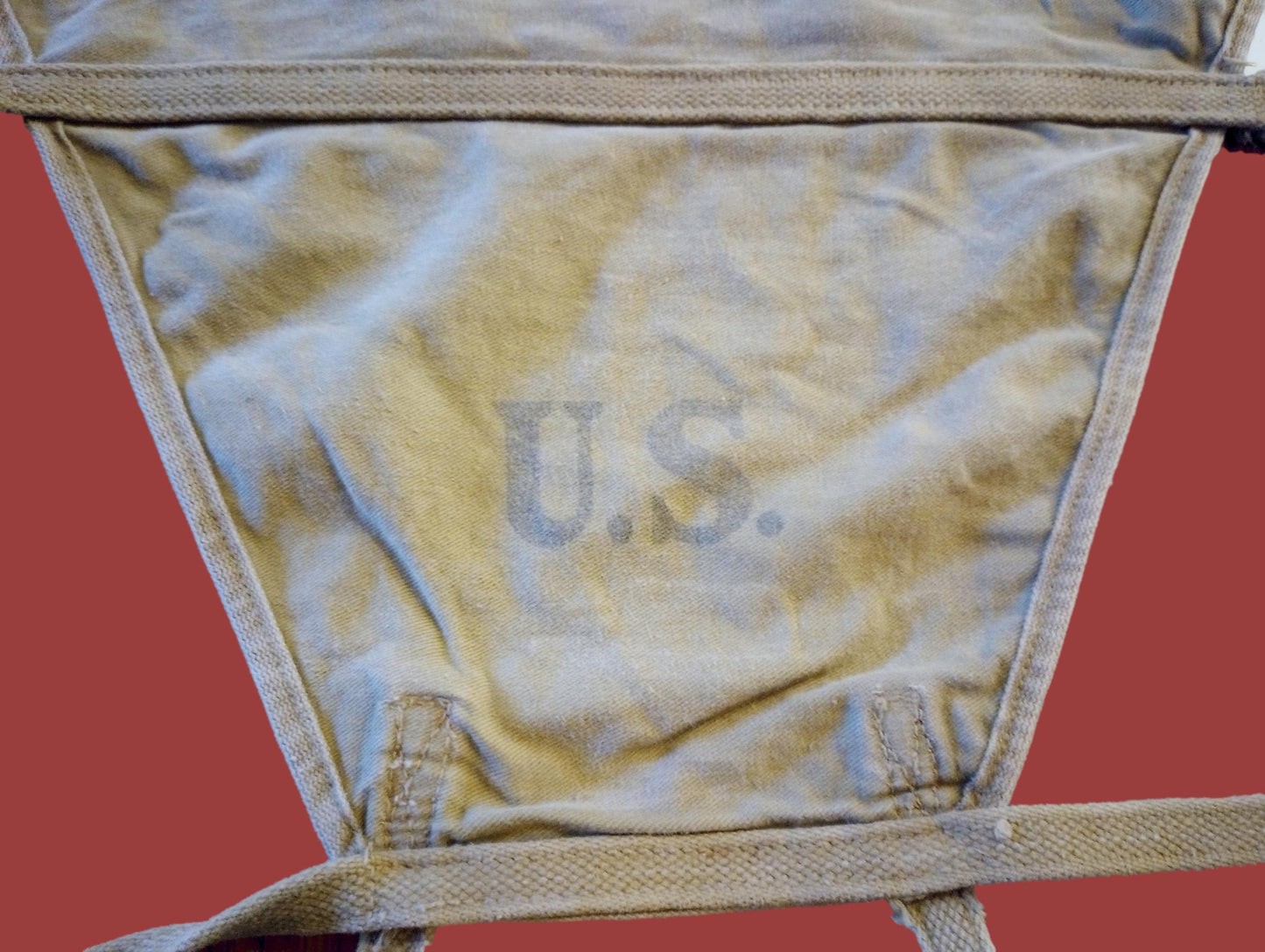 WWII U.S MILITARY M-1928 HAVERSACK  ARMY PACK TAIL CARRIER 1945 KHAKI ORIGINAL