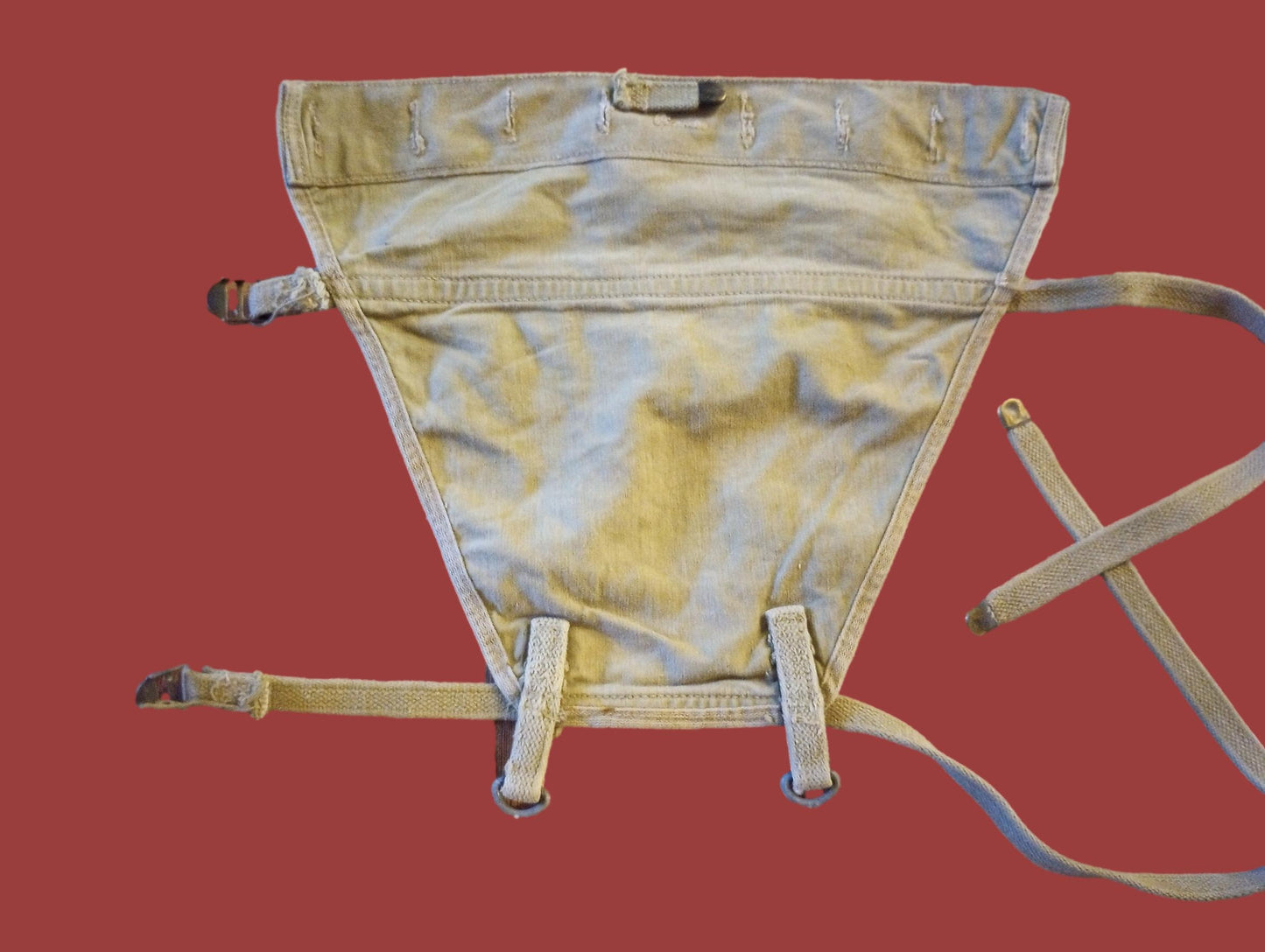 WWII U.S MILITARY M-1928 HAVERSACK  ARMY PACK TAIL CARRIER 1945 KHAKI ORIGINAL