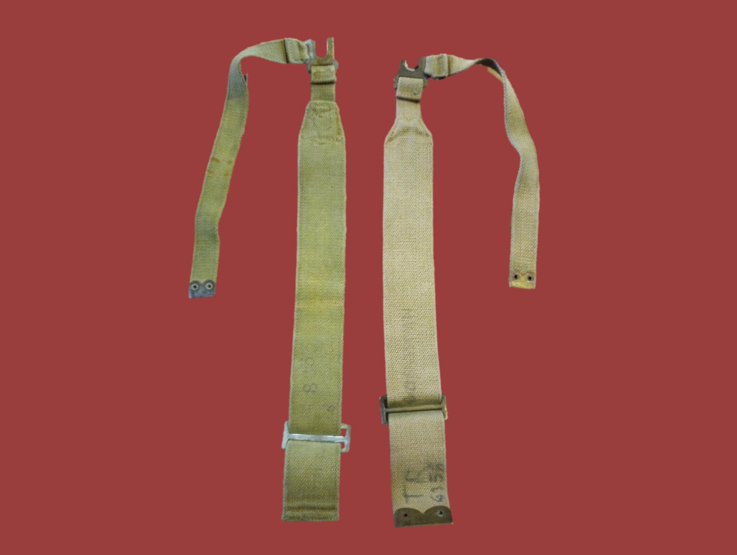 BRITISH MILITARY WEB P-37 PATTERN HAVERSACK BRACES BACKPACK SUSPENDERS GENUINE