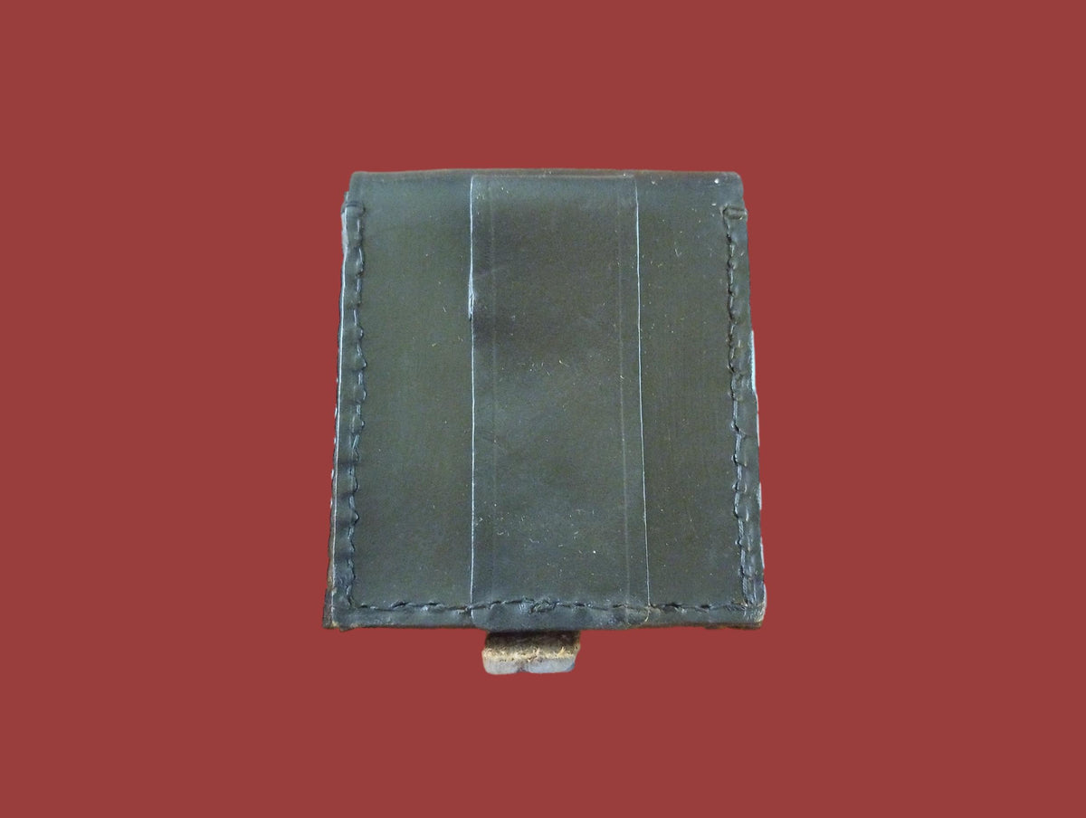 ORIGINAL WWII ITALIAN MILITARY BLACK LEATHER CARCANO AMMO 2 CLIP POUCH