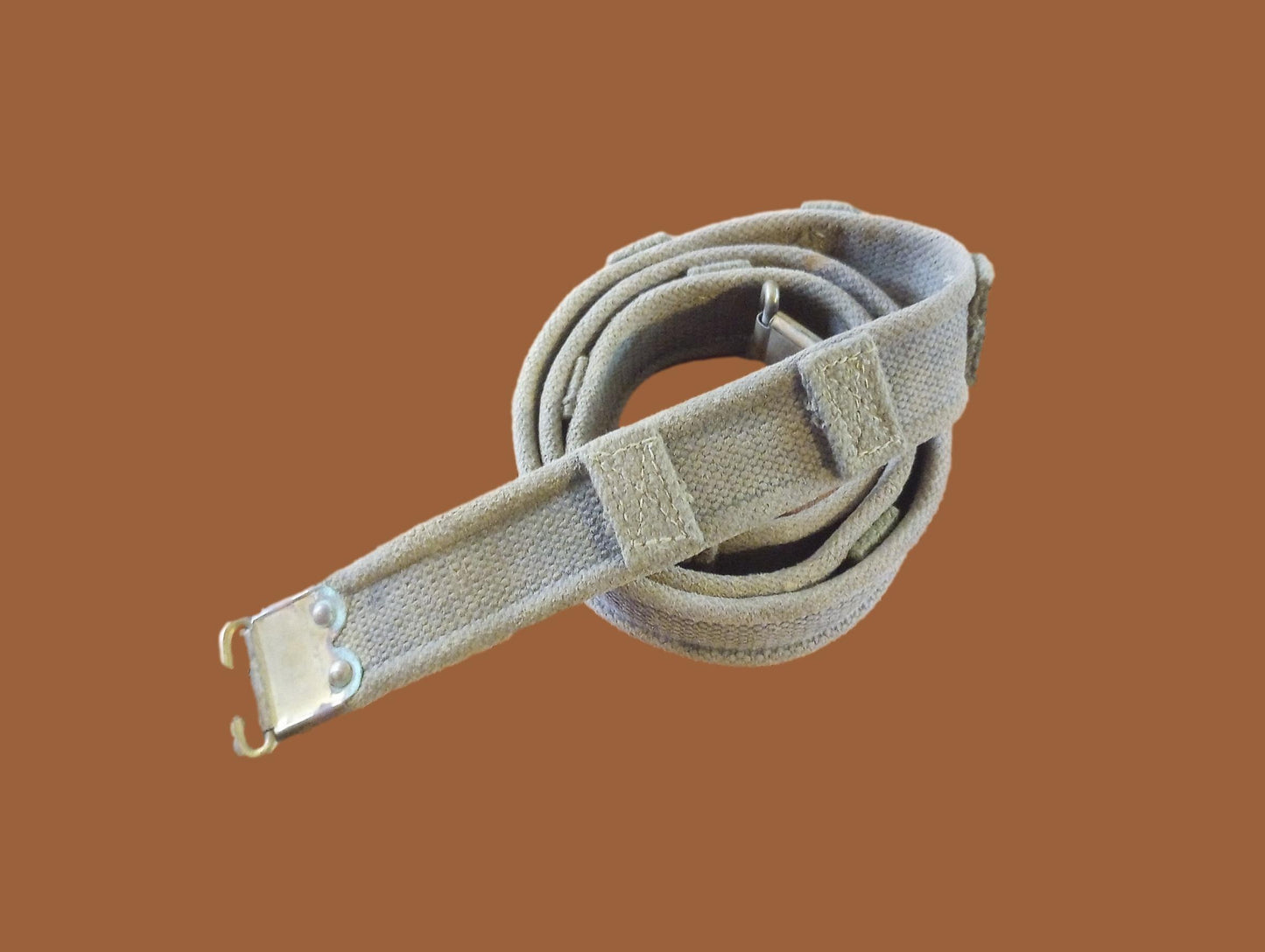 WWII BRITISH MILITARY ENFIELD KHAKI RIFLE SLING P-37 FN BELGIAN FAL 49 ORIGINAL