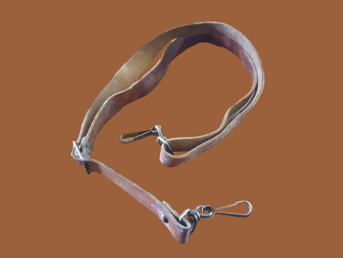 GENUINE FRENCH MILITARY MAT BROWN LEATHER RIFLE SLING ARMY MAS RIFLE 49 & 49/54