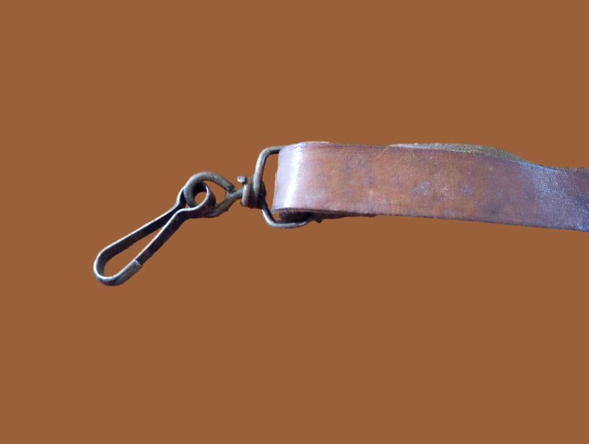 GENUINE FRENCH MILITARY MAT BROWN LEATHER RIFLE SLING ARMY MAS RIFLE 49 & 49/54