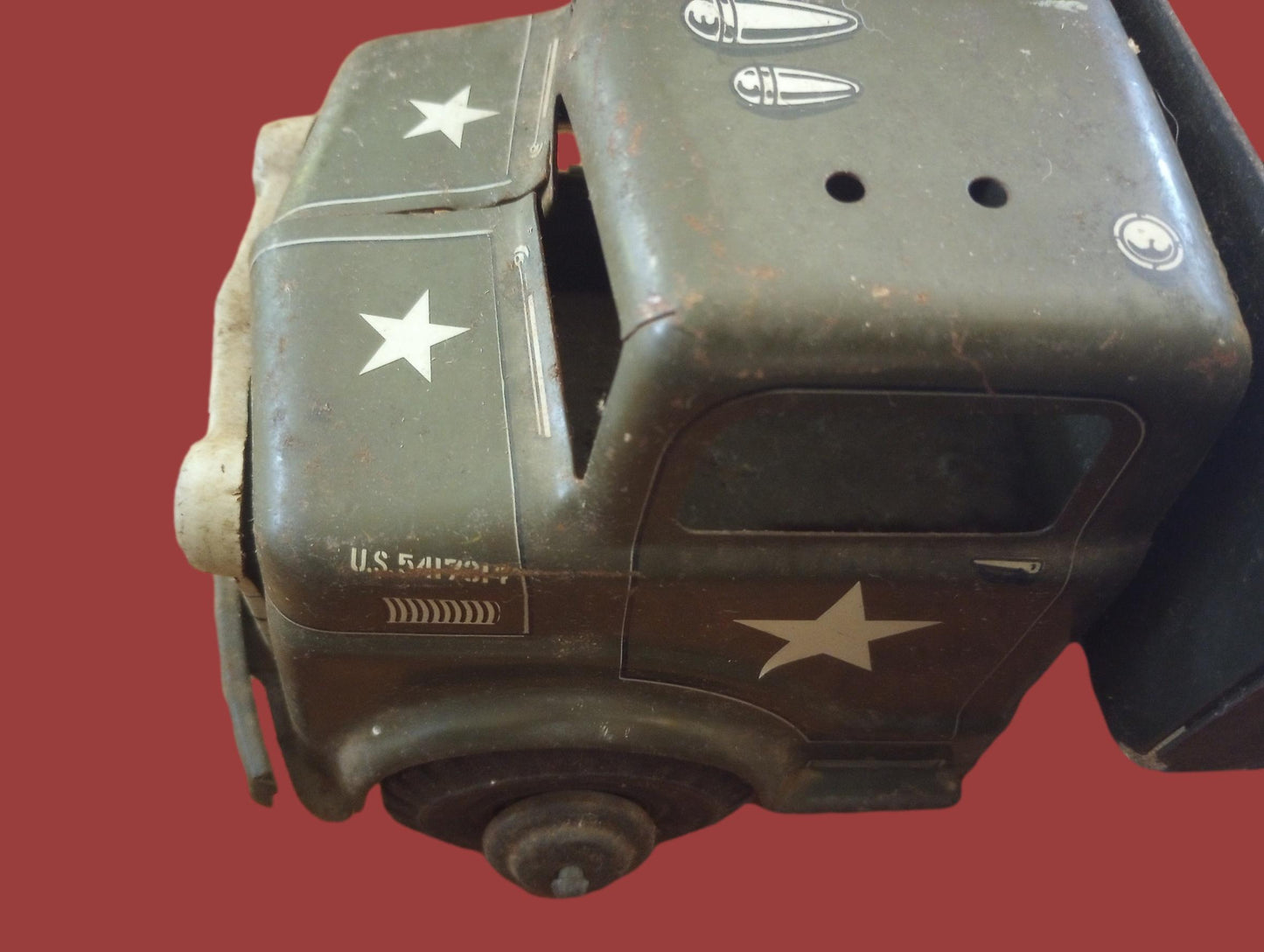 Vintage Marx Lumar Army Military Transport Truck Toys pressed steel 5417314