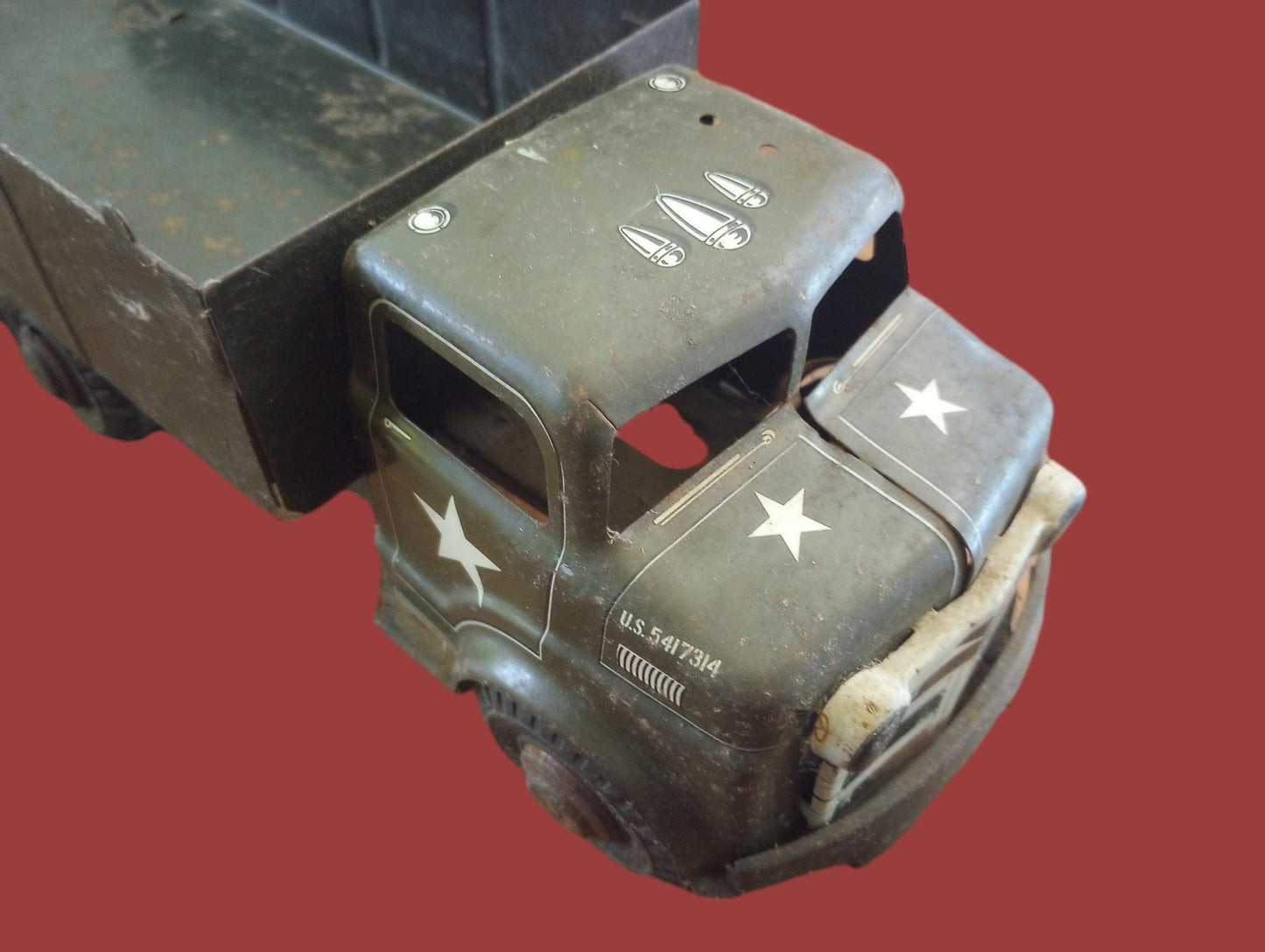 Vintage Marx Lumar Army Military Transport Truck Toys pressed steel 5417314