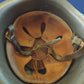 WWII ERA DANISH M/39 ROYAL GUARD HELMET WITH LINER AND LEATHER CHIN STRAP