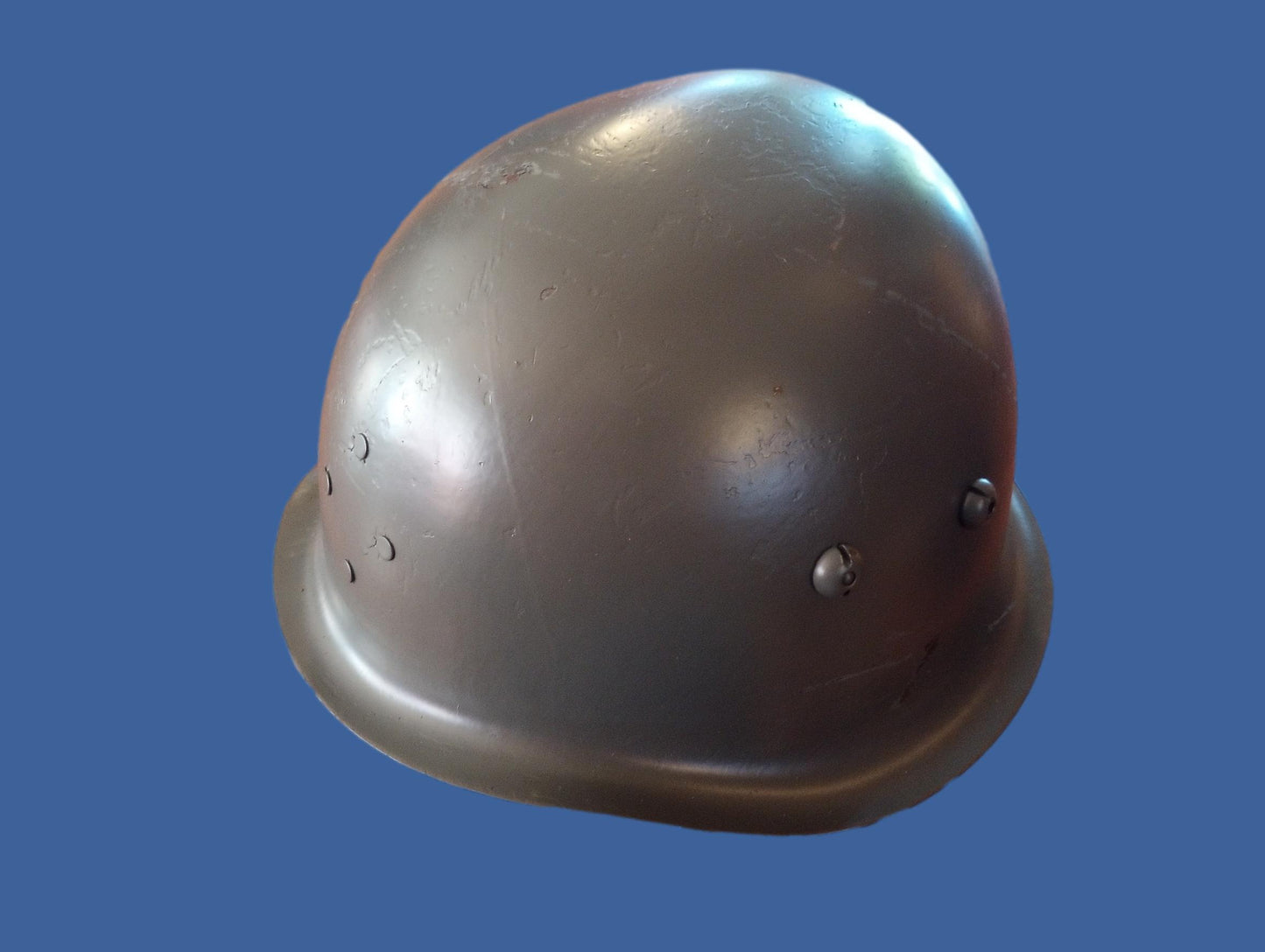 WWII ERA DANISH M/39 ROYAL GUARD HELMET WITH LINER AND LEATHER CHIN STRAP