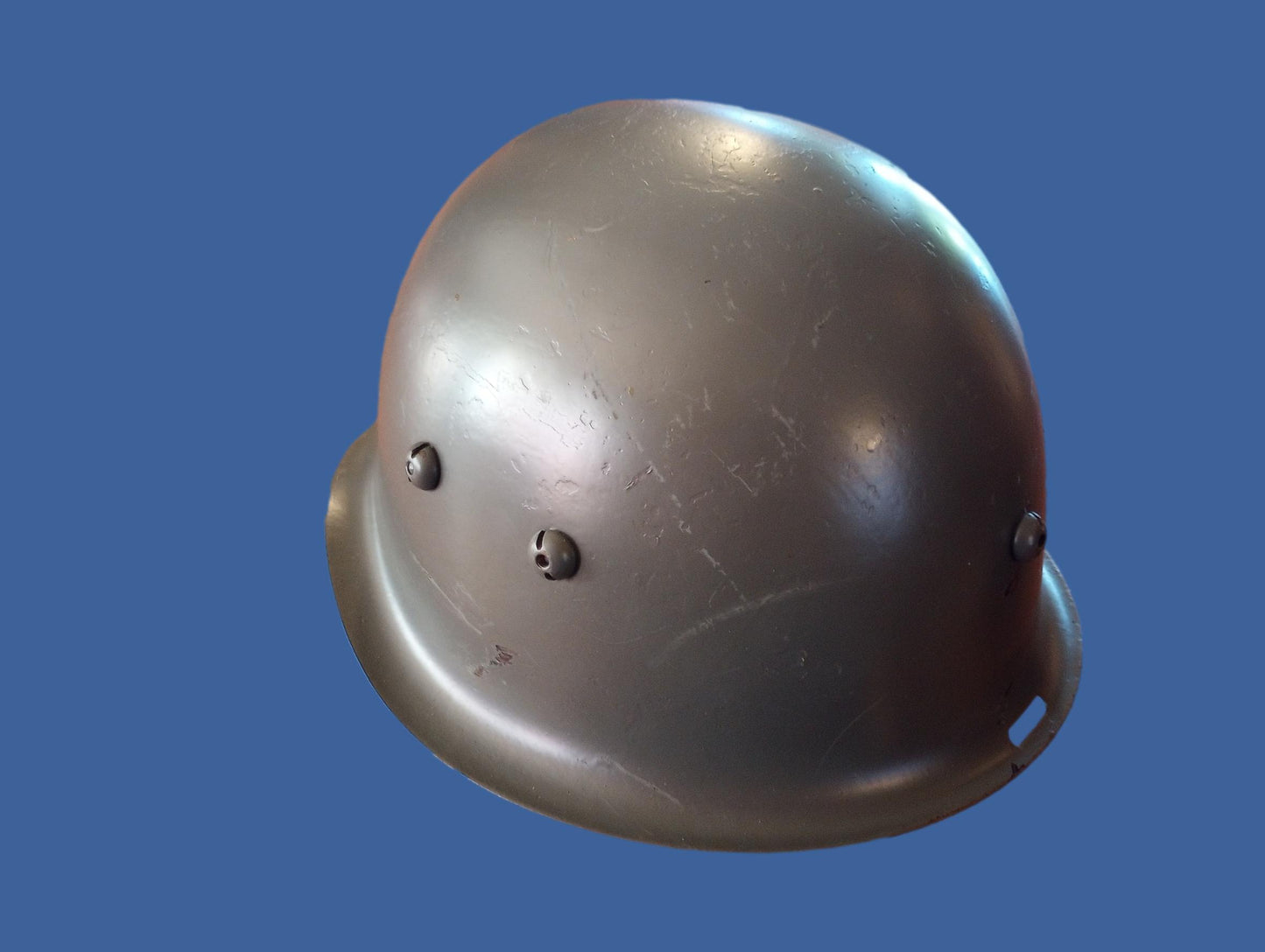 WWII ERA DANISH M/39 ROYAL GUARD HELMET WITH LINER AND LEATHER CHIN STRAP