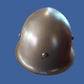WWII ERA DANISH M/39 ROYAL GUARD HELMET WITH LINER AND LEATHER CHIN STRAP
