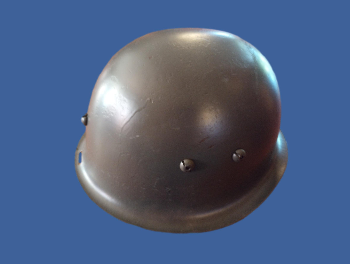 WWII ERA DANISH M/39 ROYAL GUARD HELMET WITH LINER AND LEATHER CHIN STRAP