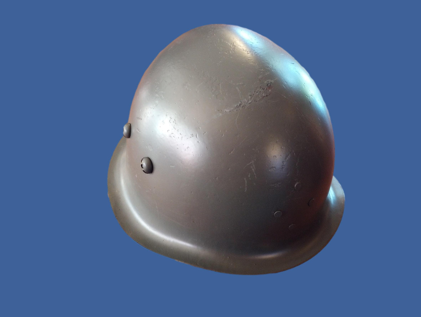 WWII ERA DANISH M/39 ROYAL GUARD HELMET WITH LINER AND LEATHER CHIN STRAP