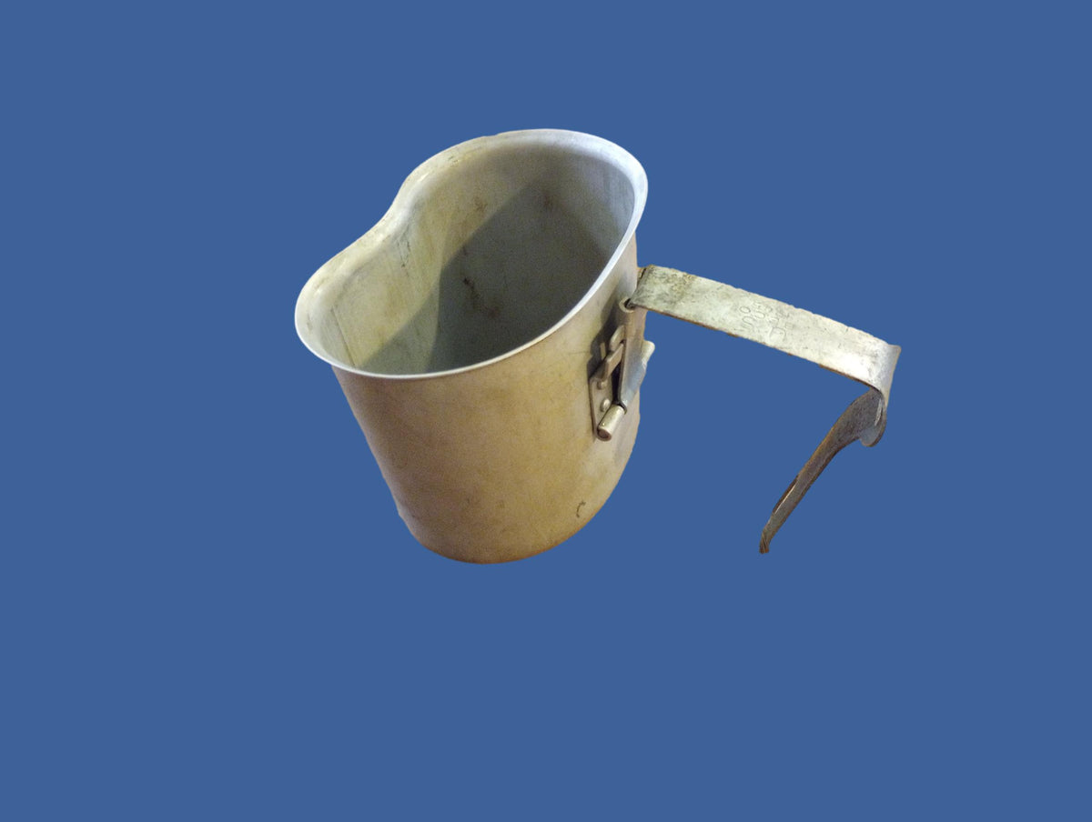 WWII U.S MILITARY CANTEEN CUP DATED 1945 STAMPED U.S  B.E CO ORIGINAL