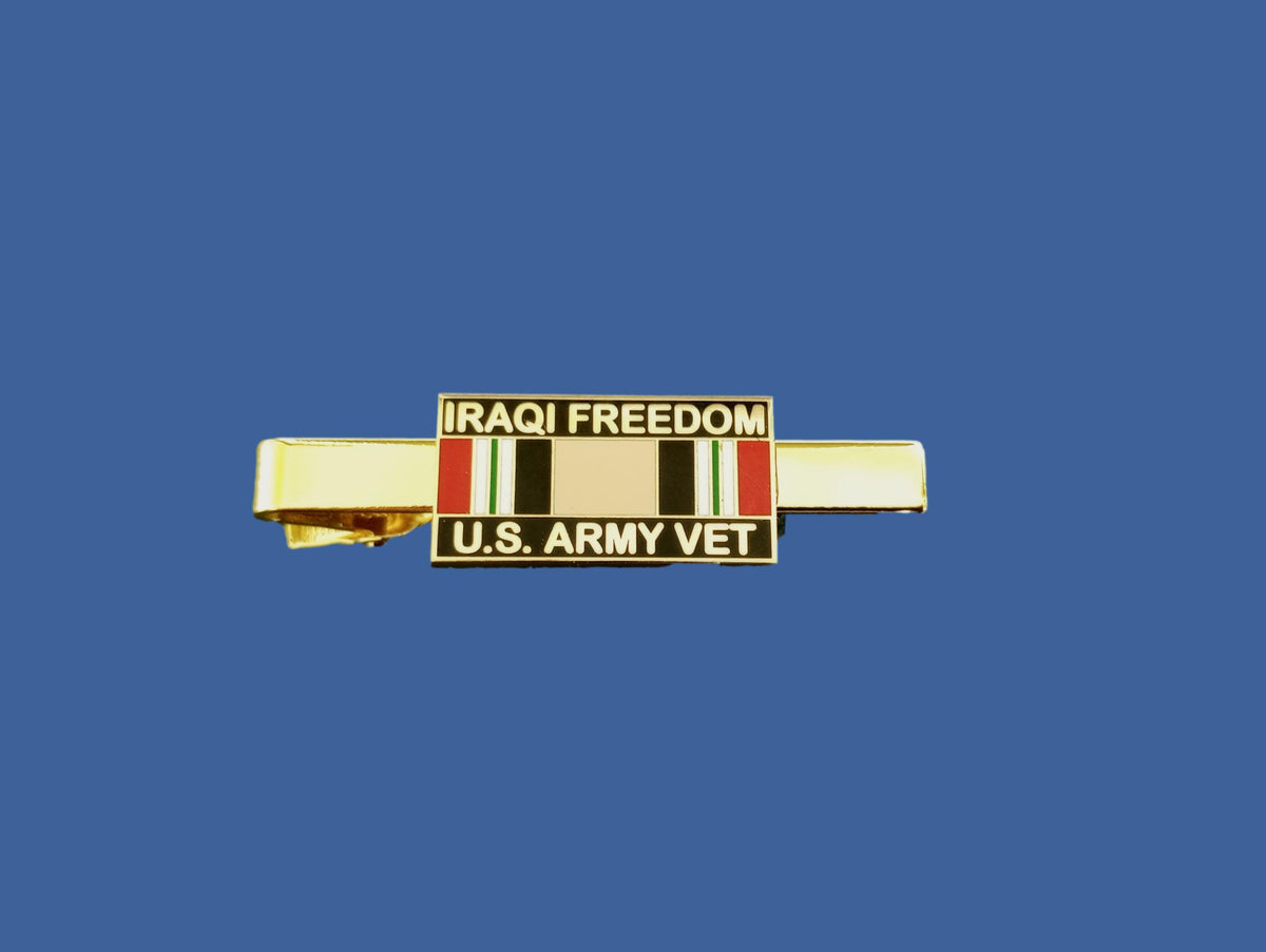U.S MILITARY ARMY OIF IRAQ VETERAN TIE BAR OR TIE TAC CLIP ON TYPE