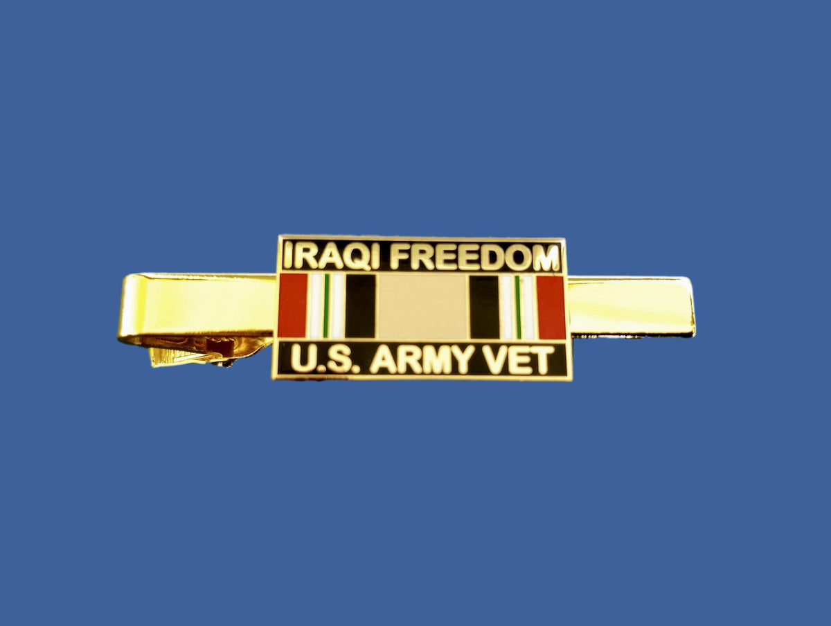 U.S MILITARY ARMY OIF IRAQ VETERAN TIE BAR OR TIE TAC CLIP ON TYPE