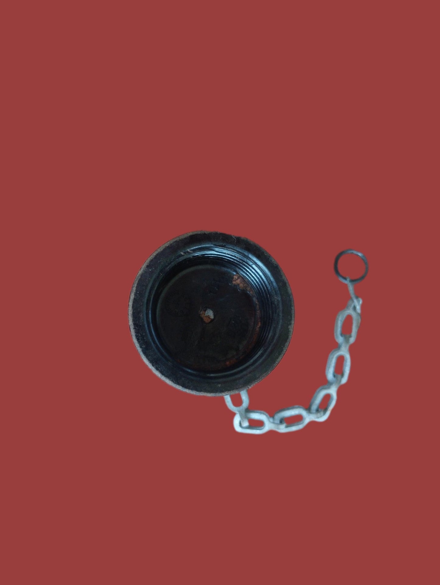 WWII U.S MILITARY CANTEEN BAKELITE CAP LID WITH CHAIN & CORK 1945 ALL ORIGINAL