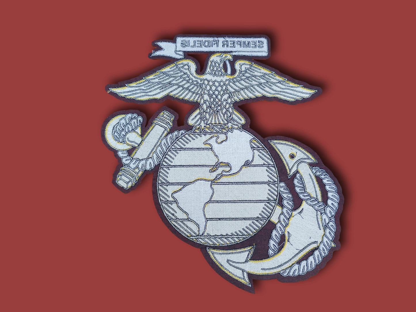 U.S MARINE CORPS EAGLE GLOBE & ANCHOR EGA LARGE OVERSIZED BACK PATCH 12" X 11"