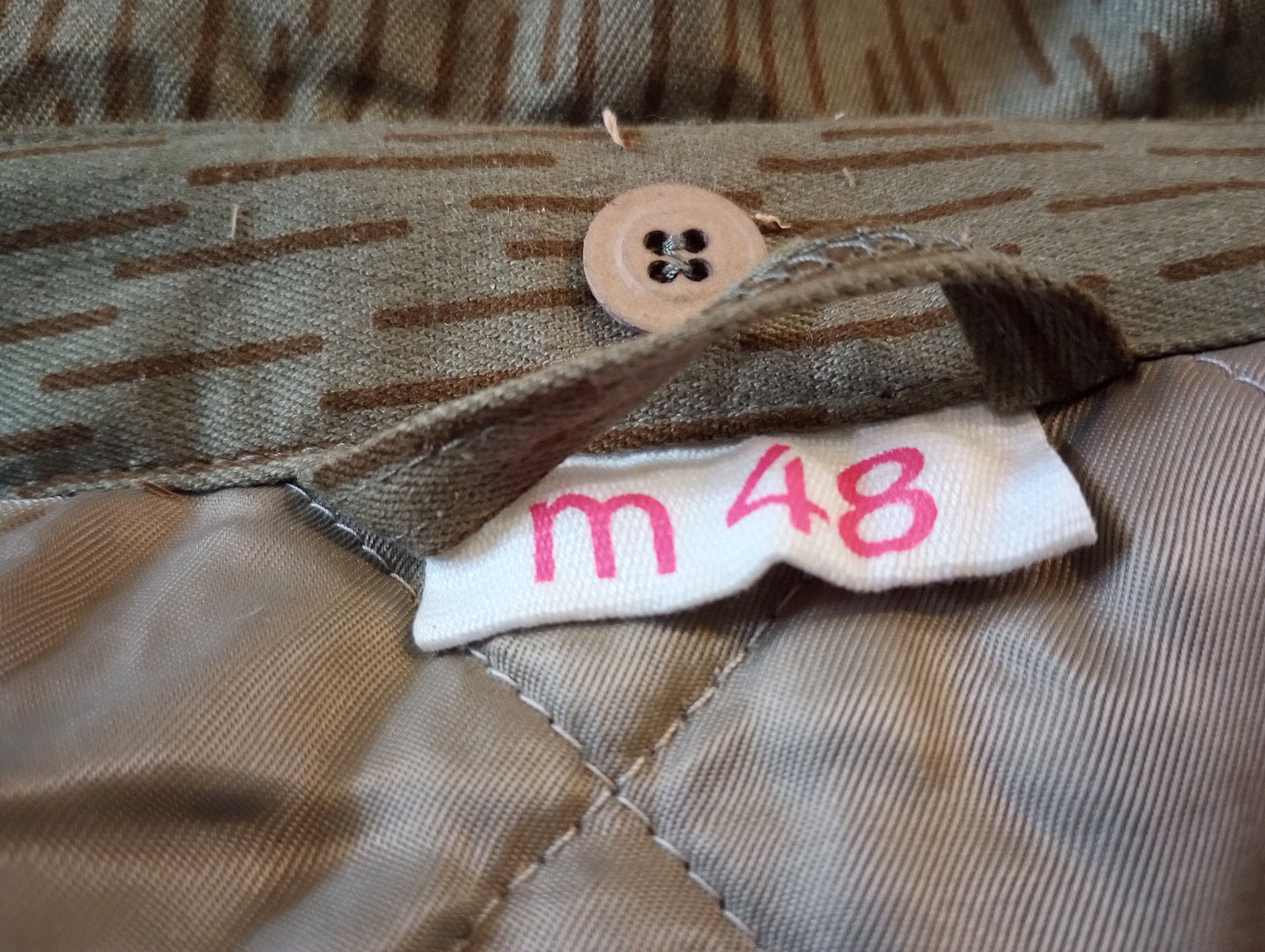 EAST GERMAN MILITARY M48 PARKA JACKET NVA CAMOUFLAGE RAIN PATTERN SIZE MEDIUM 48