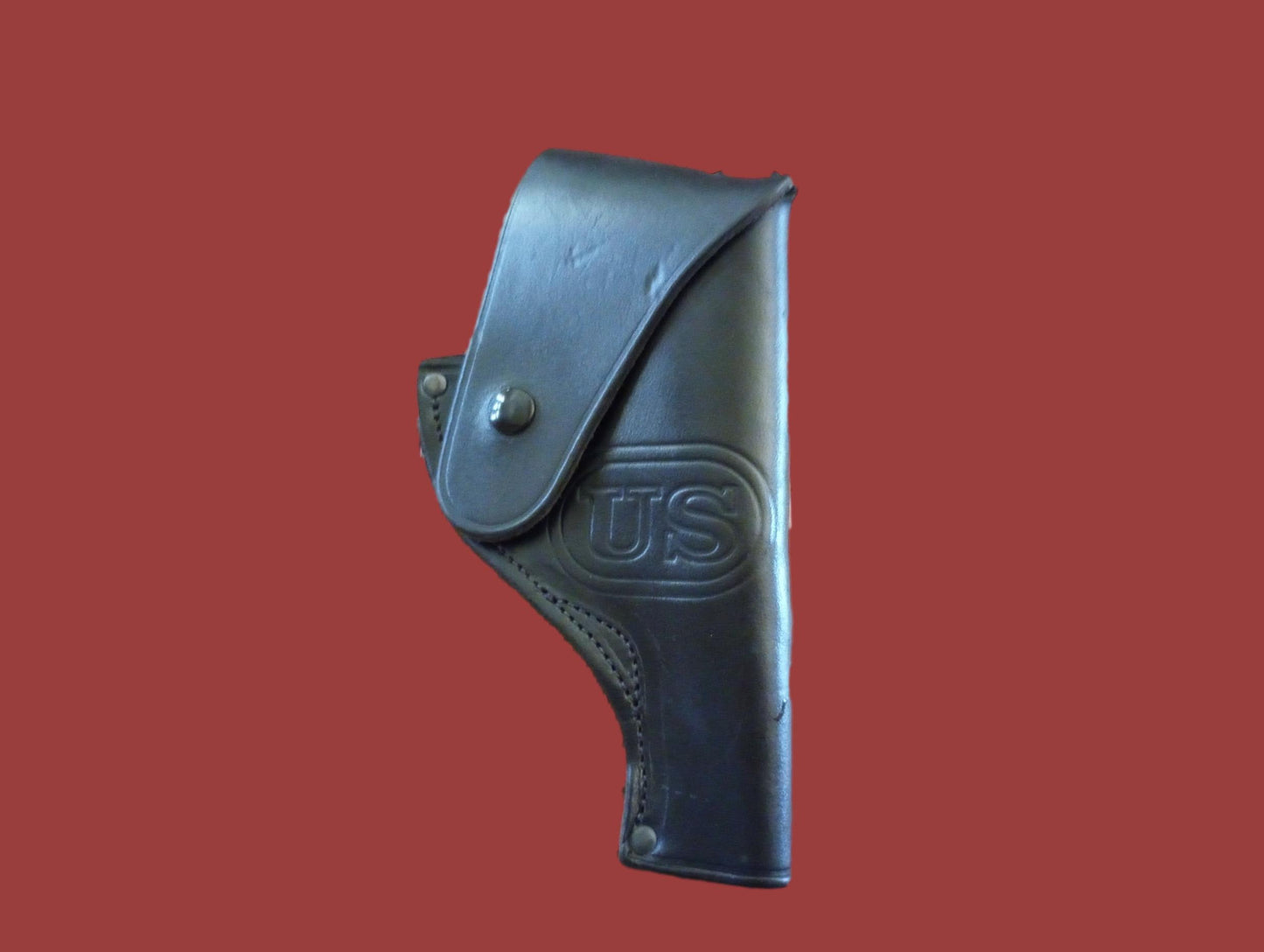 .38 PISTOL HOLSTER MILITARY ISSUE BLACK LEATHER HIP RH CATHEY ENT NOS