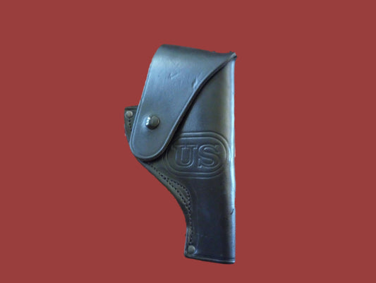.38 PISTOL HOLSTER MILITARY ISSUE BLACK LEATHER HIP RH CATHEY ENT NOS