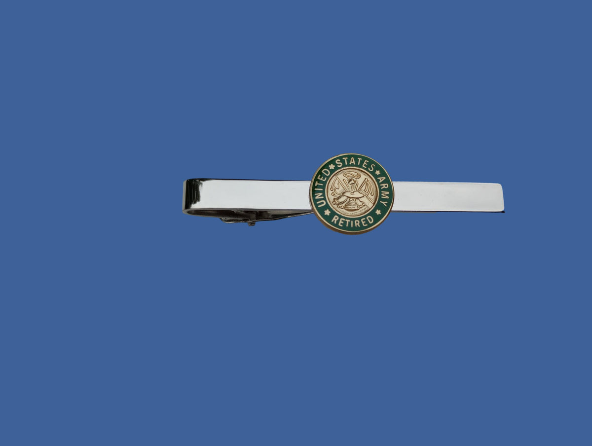 MILITARY U.S ARMY RETIRED TIE BAR OR TIE TAC CLIP ON TYPE U.S.A MADE ARMY