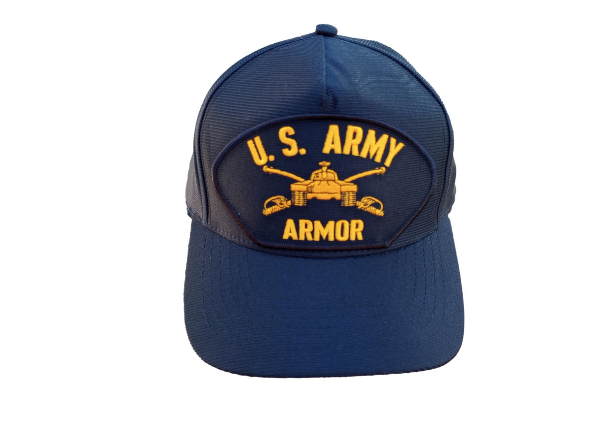 U.S ARMORED DIVISION BALL CAP U.S MILITARY OFFICIAL HEADWEAR HAT U.S.A MADE