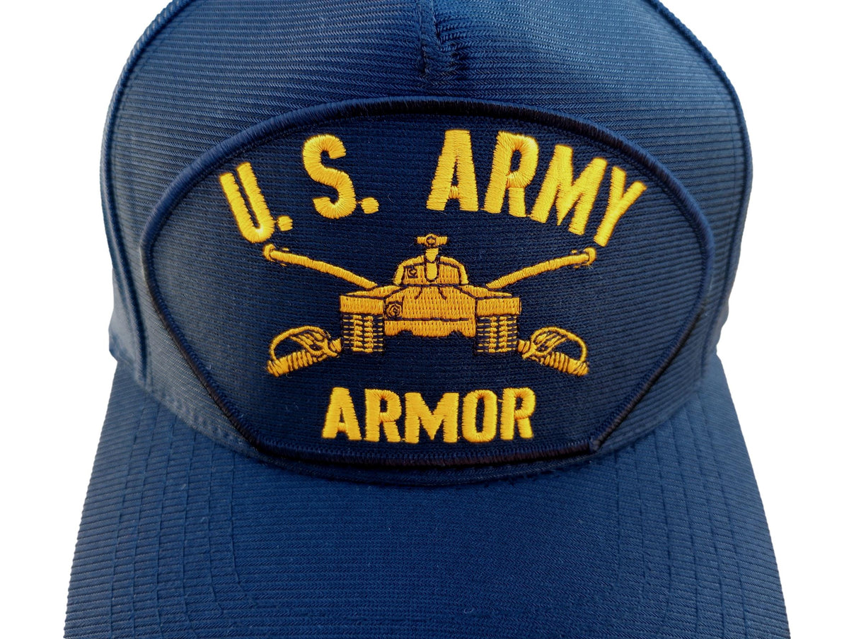 U.S ARMORED DIVISION BALL CAP U.S MILITARY OFFICIAL HEADWEAR HAT U.S.A MADE