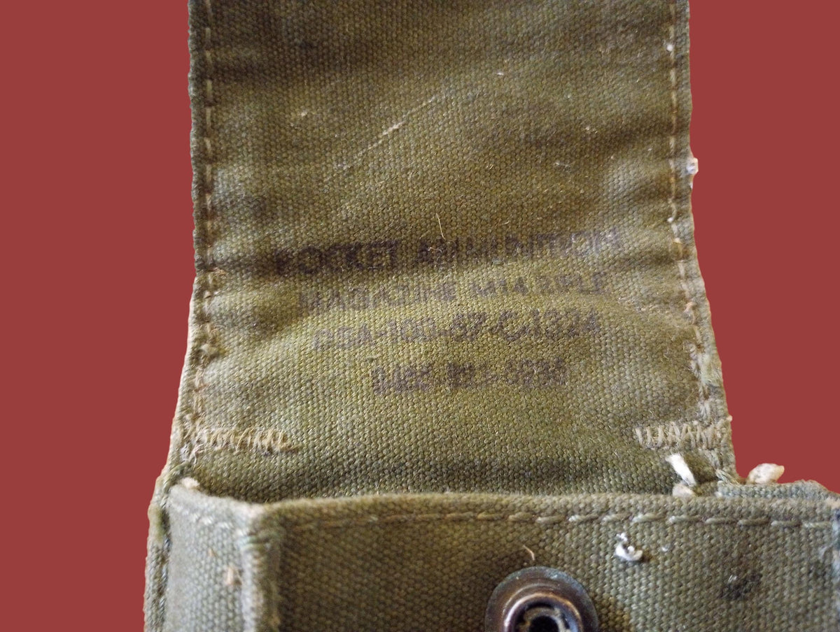U.S MILITARY  AMMO MAGAZINE CLIP POUCH 20 RD 308 CAL MAG VIETNAM ERA