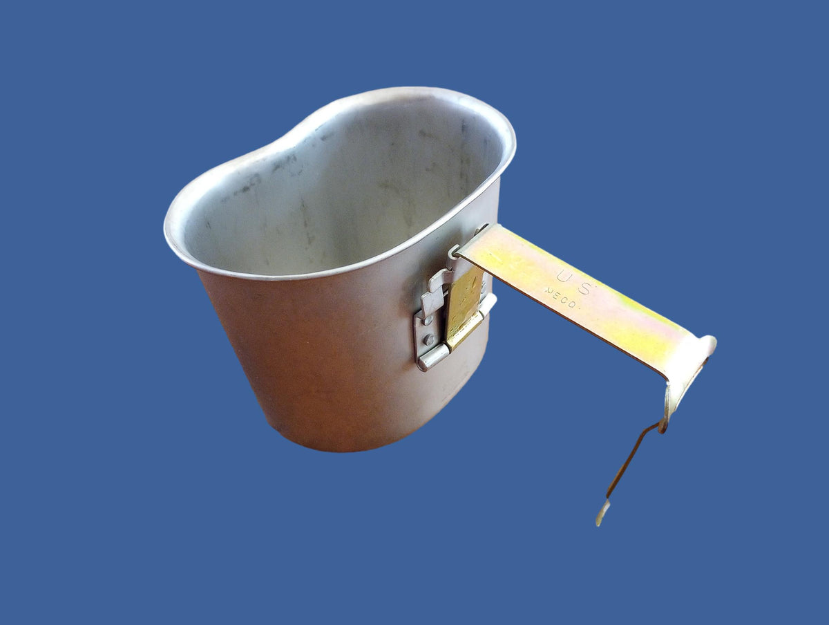 U.S MILITARY CANTEEN CUP  VIETNAM WAR ISSUE MECO MFG HEAVY GUAGE STAINLESS STEEL