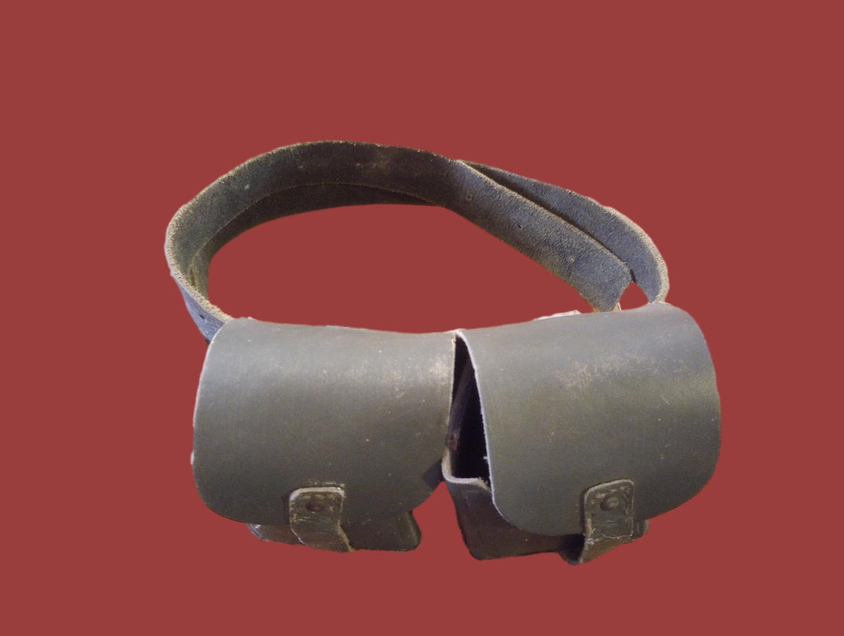 WWII ITALIAN CARCANO M-1891 LEATHER COMBAT BELT WITH AMMO POUCH ORIGINAL