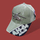 U.S ARMY AH-64 APACHE HAT EMBROIDERED MILITARY BALL CAP STONE WASHED OD GREEN