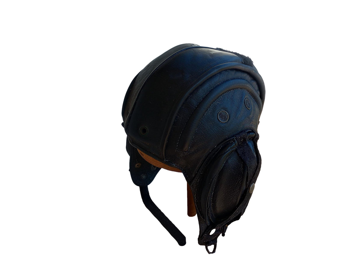 MILITARY BELGIAN ARMY LEATHER TANKERS HELMET ORIGINAL SURPLUS ISSUE TELEMIT