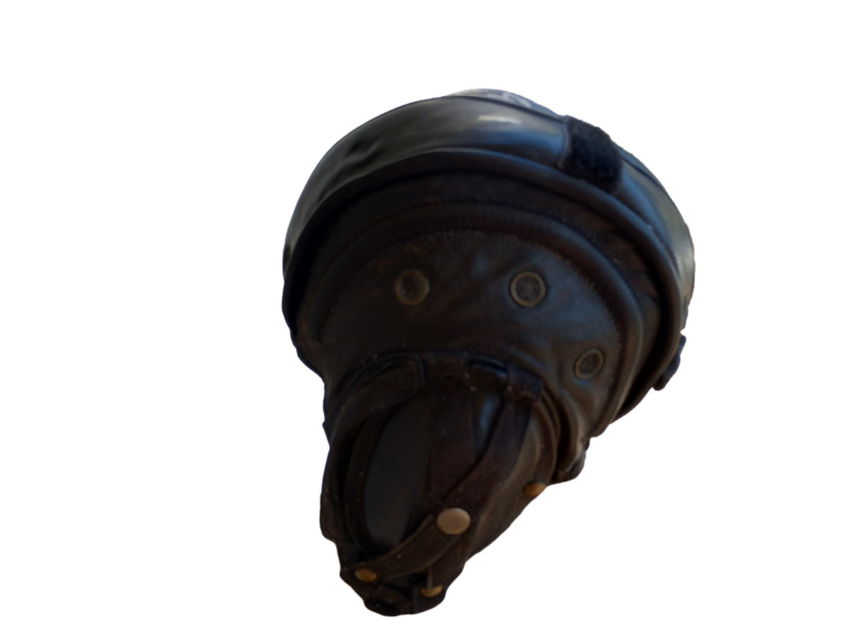 MILITARY BELGIAN ARMY LEATHER TANKERS HELMET ORIGINAL SURPLUS ISSUE TELEMIT