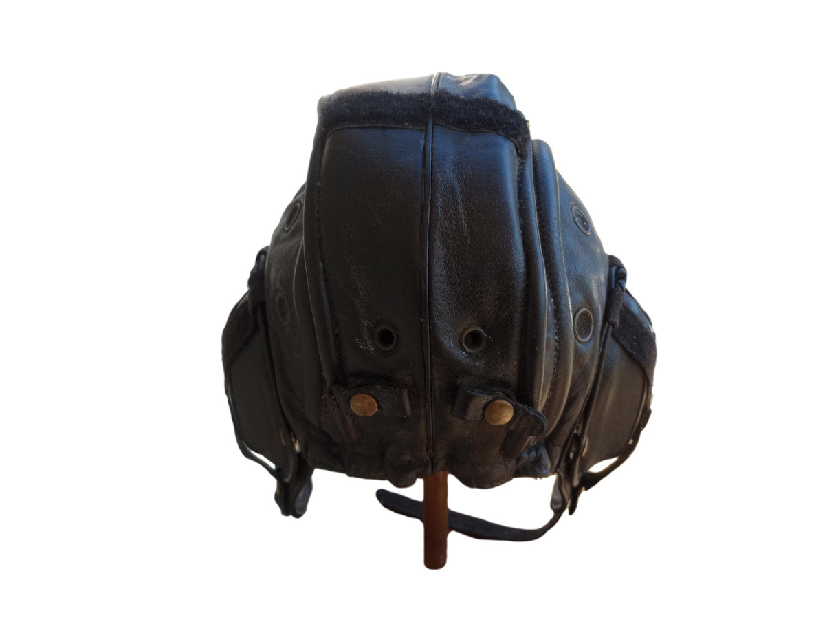 MILITARY BELGIAN ARMY LEATHER TANKERS HELMET ORIGINAL SURPLUS ISSUE TELEMIT