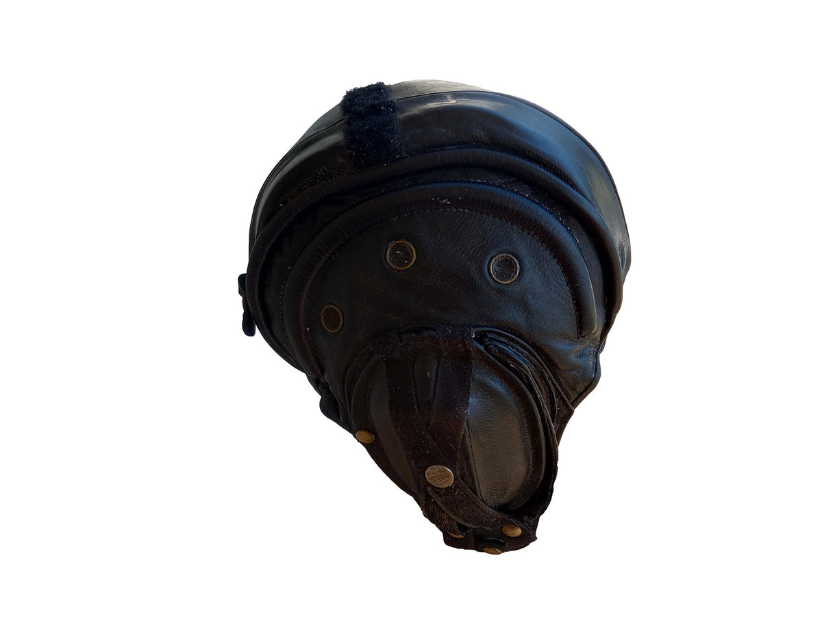 MILITARY BELGIAN ARMY LEATHER TANKERS HELMET ORIGINAL SURPLUS ISSUE TELEMIT