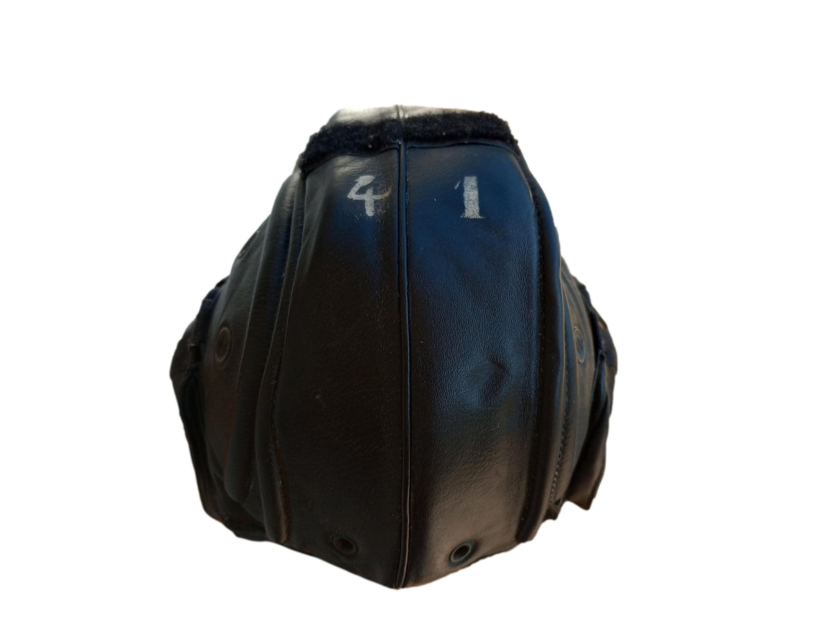 MILITARY BELGIAN ARMY LEATHER TANKERS HELMET ORIGINAL SURPLUS ISSUE TELEMIT