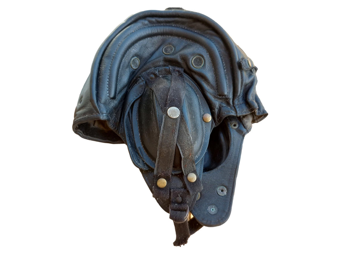 MILITARY BELGIAN ARMY LEATHER TANKERS HELMET ORIGINAL SURPLUS ISSUE TELEMIT