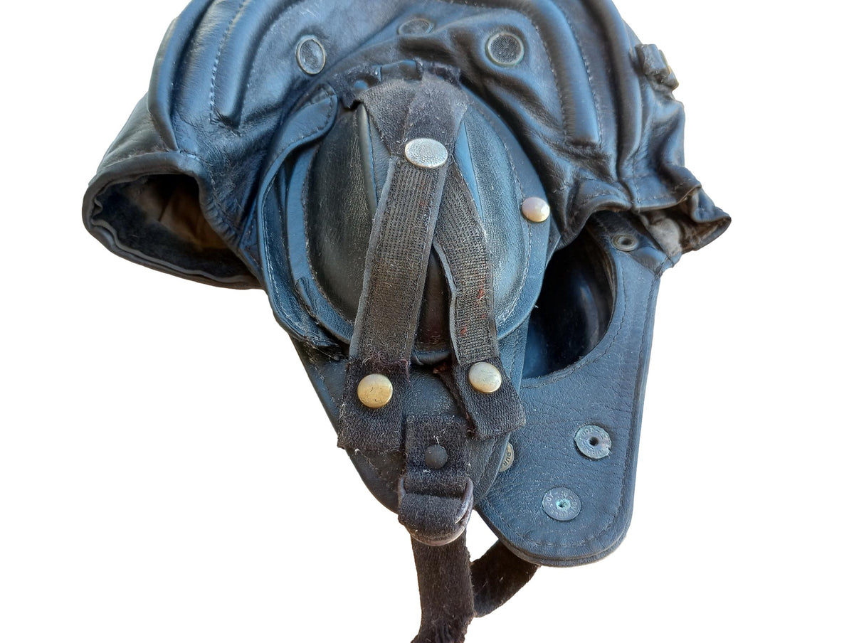 MILITARY BELGIAN ARMY LEATHER TANKERS HELMET ORIGINAL SURPLUS ISSUE TELEMIT