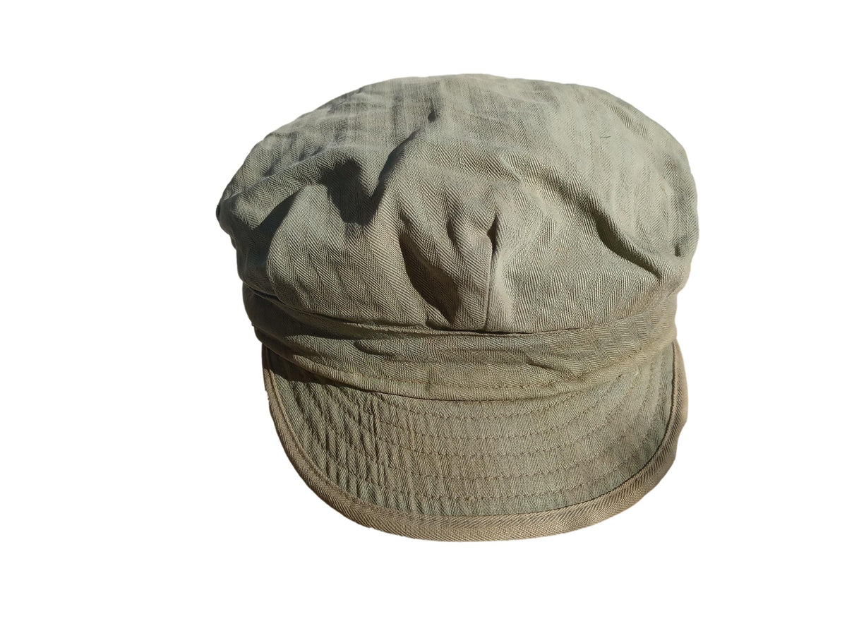 WWII M41/43 EARLY ARMY HBT UTILITY FIELD CAP SHORT BILL HAT HERRINGBONE TWILL