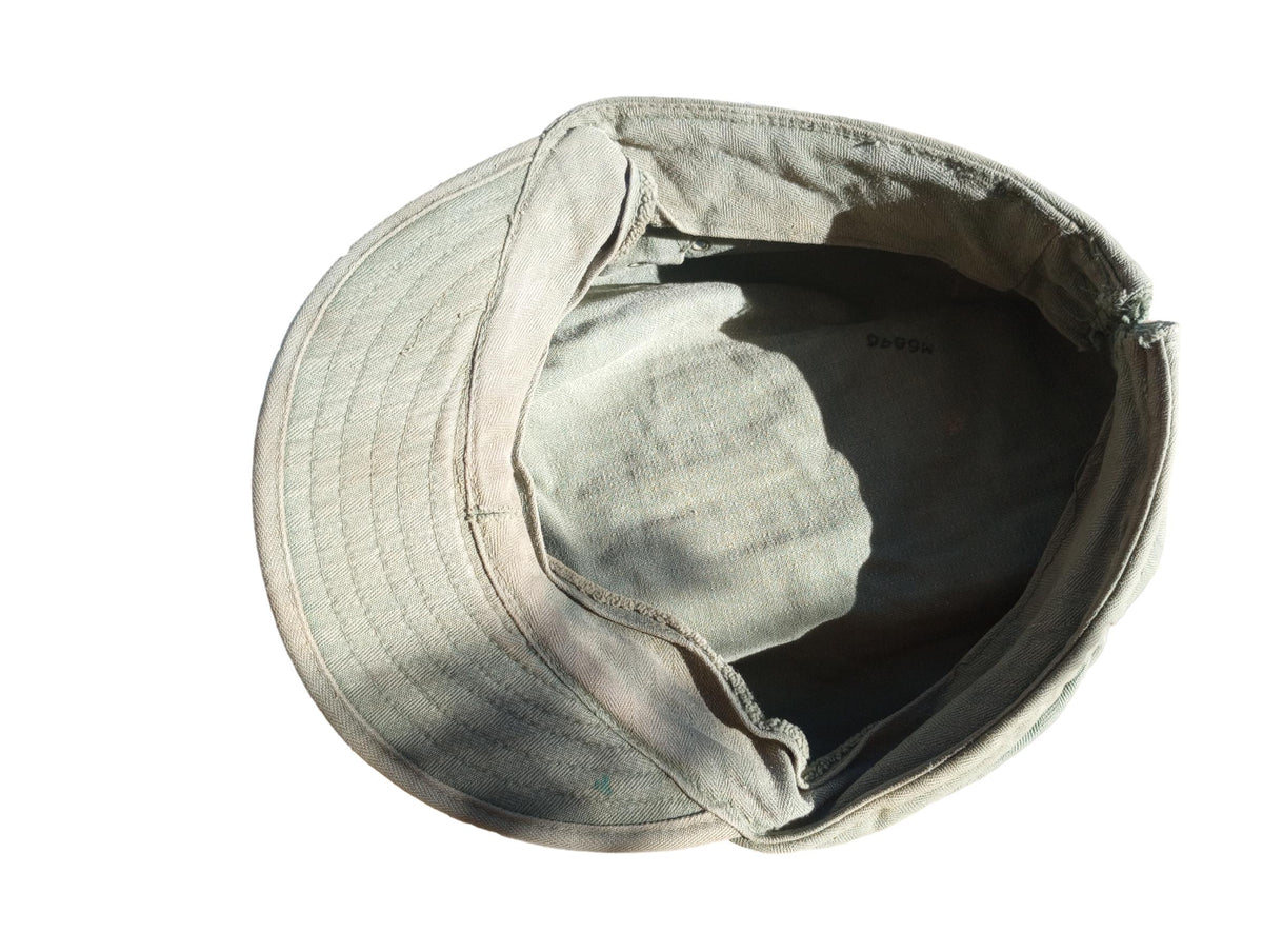 WWII M41/43 EARLY ARMY HBT UTILITY FIELD CAP SHORT BILL HAT HERRINGBONE TWILL