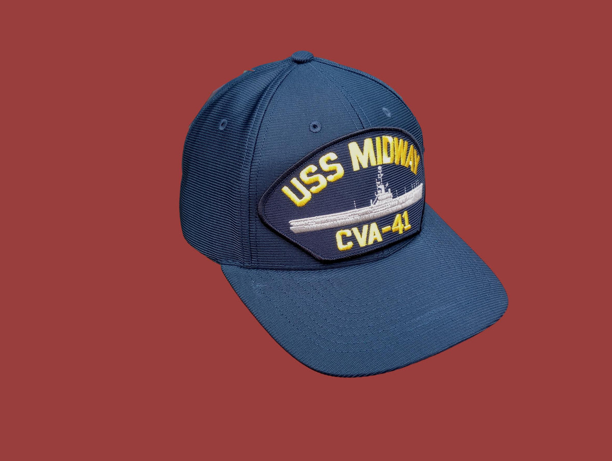 USS MIDWAY CVA-41 U.S NAVY SHIP HAT U.S MILITARY OFFICIAL BALL CAP U.S.A. MADE