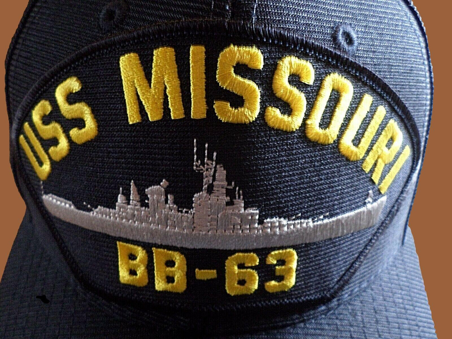 USS MISSOURI BB-63 U.S NAVY SHIP HAT OFFICIAL U.S MILITARY BALL CAP U.S.A MADE