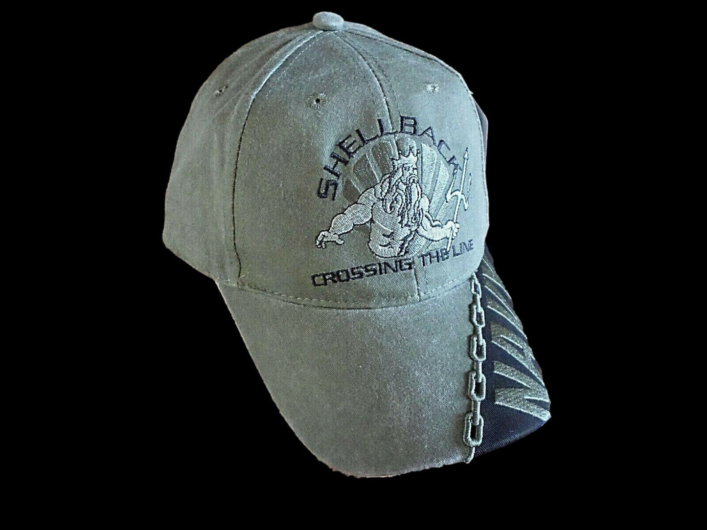 U.S NAVY SHELLBACK  HAT U.S.NAVY ON BILL OD GREEN DISTRESSED BASEBALL CAP