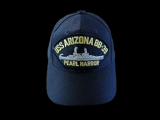 USS ARIZONA BB-39 PEARL HARBOR NAVY HAT U.S MILITARY OFFICIAL BALL CAP USA MADE