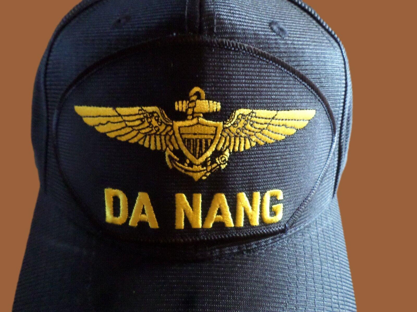 DA NANG HAT WITH GOLD NAVY PILOT WINGS U.S MILITARY OFFICIAL BALL CAP U.S.A MADE